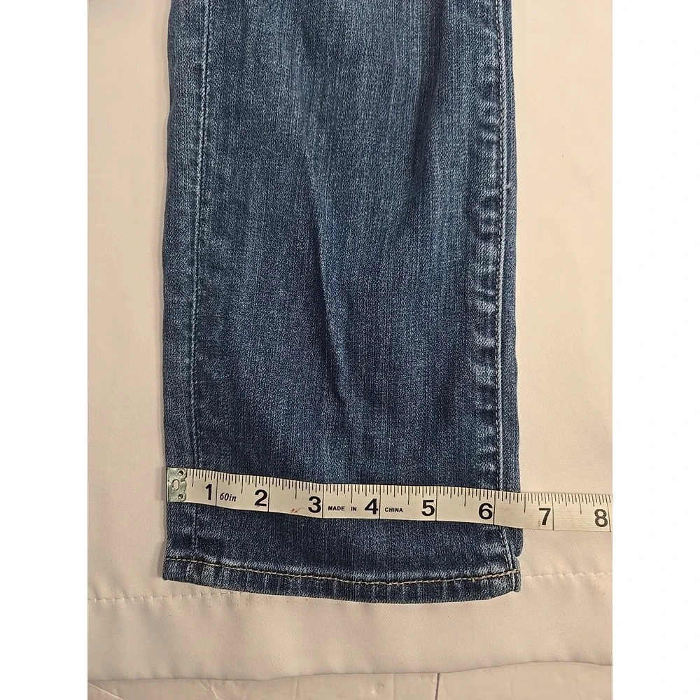 Lucky Brand Womens 2/26 Mollie Crop Slim Jeans Distressed Knee Hole Stretch Dark